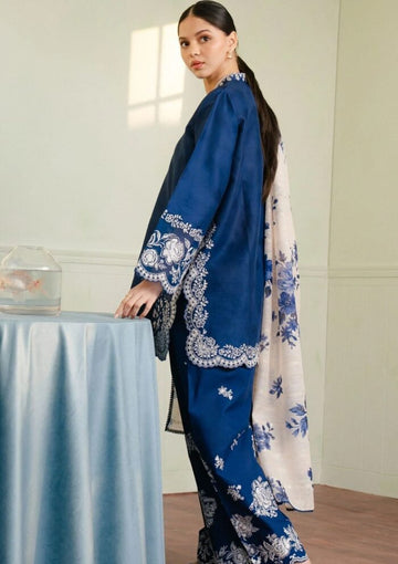 Intricate Blue – Embroidery 3 Piece Dhanak