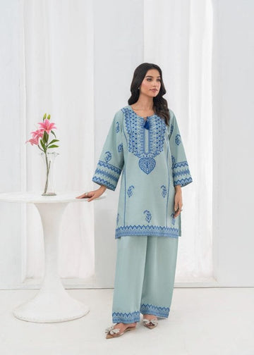 Blue Mirage – Embroidery 2 Piece Linen