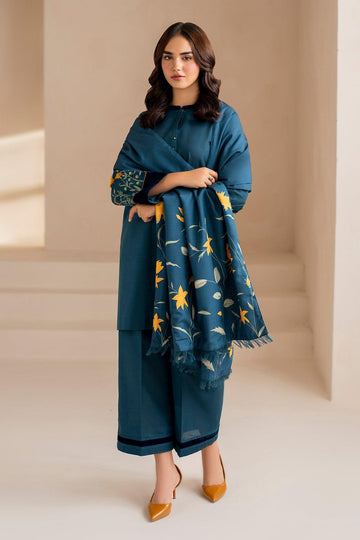 Embroidery 3 Piece Dhanak – Winter Luxe Edition